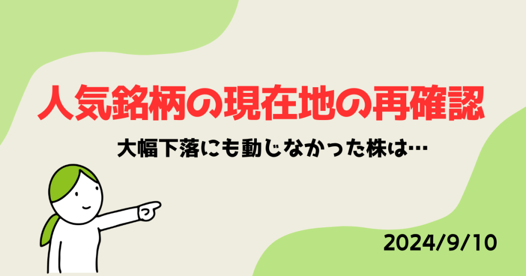 人気銘柄の現在地点を確認！大幅下落にも動じなかった株とは？